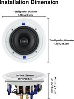 Herdio 6.5 colių bluetooth lubinis garsiakalbis, 160 vatų suderinamas įmontuotas garsiakalbis, įleidžiamas montavimas, skirtas namams, vonios kambariui, virtuvei, biurui su viso diapazono garsu