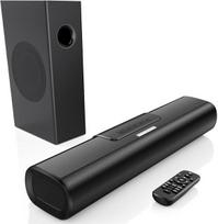 Enjoynest Garso juosta su žemų dažnių garsiakalbiu, 2.1 kanalo garso juosta išmaniesiems televizoriams, 40 cm, Bluetooth, Optical, Hdmi (arc), Aux, Coaxial ir Usb, montuojama ant sienos, 50 W