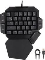 Zunate rgb apšviesta vienos rankos žaidimų klaviatūra 35 klavišai tikslus jautrus valdymas 6 programuojami klavišai ergonomiškas dizainas pusė klaviatūros kompiuterinių žaidimų žaidėjams
