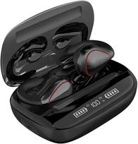 Atvirų ausų belaidės ausinės Air Line Bone Sound Bluetooth sportinės ausinės su mikrofonu, kaulinio laidumo ausinės, atviros ausinės su ausų kabliukais bėgiojimui, bėgimui, važiavimui dviračiu (juodos)