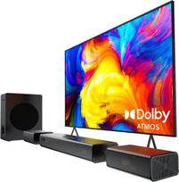 Hiwill 4.1ch Dolby Atmos garso juosta, 320w garso juosta televizoriams su žemų dažnių garsiakalbiu, 2 šoniniai spinduliuojantys aukštų dažnių garsiakalbiai, 2 priekiniai erdvinio garso garsiakalbiai, namų kino erdvinio garso sistema televizoriui, Hielite