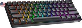 Geeky Gk61 Se 60% mechaninė žaidimų klaviatūra, 61 klavišas, daugiaspalvis Rgb Led apšvietimas, skirta Pc/mac žaidėjams, Ansi Us American išdėstymas (juoda, mechaninė Brown)