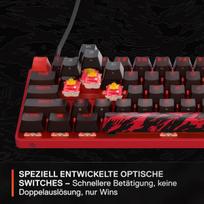 Steelseries Apex 9 Mini Faze Clan - optinė klaviatūra su greito nustatymo parinktimis - kompaktiškas 60% formatas - optiniai jungikliai - rgb tinkinimo parinktys - amerikietiška qwerty