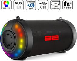 S2-digital S-tube Led lauko bluetooth garsiakalbis su fm radijo imtuvu ir rgb led apšvietimo efektu