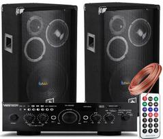 Kolonėlių komplektas 600w stiprintuvas bluetooth radio usb aux