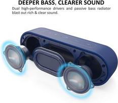 Bluetooth kolonėlė, Tribit Xsound Go nešiojama kolonėlė Ipx7 atspari vandeniui, 12 W belaidė kolonėlė su Bass+, 24 valandų grojimo laikas, 20 m bluetooth diapazonas mėlyna