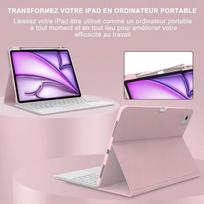 Ipad Air 13 colių (m2) 2024 dėklas su jutikliniu kilimėliu, klaviatūra, Azerty, prancūziška valdymo kilimėlio klaviatūra - apsauginis dėklas Ipad Air 13 colių su rašiklio lizdu, nuimamas belaidis