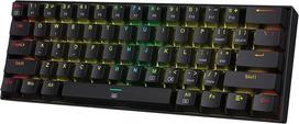 Redragon K630 Dragonborn 60% laidinė rgb žaidimų klaviatūra, 61 klavišo kompaktiška mechaninė klaviatūra su rudais taktiliniais jungikliais, profesionalus tvarkyklių palaikymas, juoda