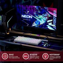 Gk61 karšto keitimo mechaninė žaidimų klaviatūra - 61 klavišų daugiaspalvis rgb led apšvietimas, skirtas pc/mac žaidėjams (gateron Optical Red, White)