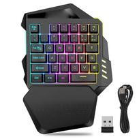 Bewinner vienos rankos žaidimų klaviatūra, belaidė mechaninė rgb klaviatūra su riešo atrama, nešiojama žaidimų klaviatūra su 35 klavišais, ergonomiškas žaidimų valdiklis pc žaidėjams