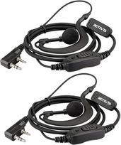Retevis Re3120 radijo ausinės 2 kontaktų C tipo ausinės, suderinamos su Jucjet Walkie Talkie Rt24 Rt24v Rt27 Rt668 Rt618 Rt86 Baofeng Bf-88e Bf-888s Tyhbelle Kenwood radijo ausinėmis (2 vnt.)