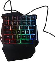 Vbestlife vienos rankos žaidimų klaviatūra 35 klavišai rgb apšviesta vienos rankos žaidimų klaviatūra su riešo atrama