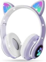 Axfee vaikiškos ausinės, Bluetooth, katės ausų ausinės mergaitėms, uždengiančios ausis su Led šviesa, sulankstomos stereo ausinės, belaidės, ausinės vaikams su mikrofonu, Micro Sd/tf mobiliesiems