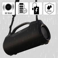 Hama Soundbarrel Bluetooth muzikos grotuvas (atsparus vandeniui bluetooth garsiakalbis pagal Ipx6, nešiojamas muzikos grotuvas 60 W, 12 valandų baterija, maitinimo blokas) juodas