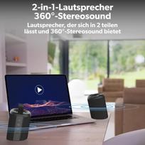 T'nb 2 in 1 nešiojama bluetooth kolonėlė, atspari vandeniui, plūduriuojanti, stereo, bluetooth 5.0, kompaktiška, su integruotais valdikliais, belaidė kolonėlė (juoda)