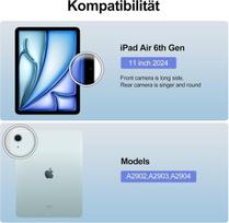 Jademall Klaviatūra Ipad Air 11 m2 - Belaidė klaviatūra, skirta Ipad Air 11 m2 2024/air 11 m3 2025, apsauginis dėklas su pieštuko laikikliu, Qwertz vokiečių
