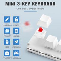 Ecarke Osu klaviatūra 3 mygtukų žaidimų klaviatūra, Usb mini 3 klavišų klaviatūra mechaninė žaidimų Pc klaviatūra programavimo makro su programine įranga Osu Hid standartinė klaviatūra (atnaujintas Cherry Shaft & Rgb Led)