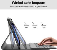 Occtingkind, klaviatūra, skirta xiaomi pad 6s pro, dėklas su klaviatūra, skirtas xiaomi pad 6s pro 12.4 colių, magnetinė nuimama bluetooth klaviatūra, skirta xiaomi pad 6s pro, qwertz išdėstymas, usb c, juoda