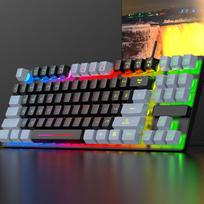 75% mechaninė žaidimų klaviatūra, usb laidinė klaviatūra su led rgb apšvietimu ir anti-ghosting, 87 klavišai, kompaktiška kompiuterio klaviatūra, skirta windows nešiojamųjų kompiuterių žaidėjams