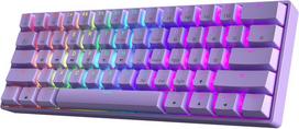 Hk gaming gk61 60% v3 kompaktiška mechaninė žaidimų klaviatūra, 61 klavišas, daugiaspalvis rgb led apšvietimas, skirta pc/mac žaidėjams, ansi us išdėstymas (levandų spalvos, gateron optical red jungiklis)