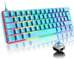 Mini 60% Mechaninė Žaidimų Klaviatūra su Rgb Apšvietimu