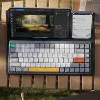 Nuphy Air75 V2 belaidė mechaninė klaviatūra, 84 klavišų rgb hot-swap klaviatūra, palaiko bluetooth 5.1, 2.4g ir laidinį c tipo ryšį, skirta pc/laptop/windows/mac - pilka gateron aloe switch