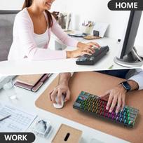 Sbockeeb Gaming Keyboard 60 procentų, laidinė Rgb mechaninė klaviatūra America Qwerty, Mini 61 klavišų Usb klaviatūra Anti-ghosting, skirta Pc žaidėjams ir rašytojams (gs61 Rgb-61 Dark)