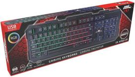 No Fear Qwerty žaidimų klaviatūra 104 membraniniai klavišai Rgb Led apšvietimas 1,5 m kabelis su Usb 2.0 juoda