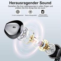 Jesebang Bluetooth ausinės į ausį, belaidės Bluetooth 5.3, itin lengvos ausinės su Hd mikrofonu, išskirtinė garso muzika, juodos