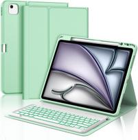 Jademall Klaviatūra Ipad Air 13 m2 - belaidė klaviatūra su apšvietimu, skirta Ipad Air 13 m2 2024/air 13 m3 2025, apsauginis dėklas su pieštuko laikikliu
