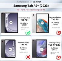 Easyacc klaviatūros dėklas, suderinamas su Samsung Galaxy Tab A9+ 2023 Sm-x210/x215/x216 11 colių, su apsaugine plėvele, itališka klaviatūra, nuimamas klaviatūros apsauginis dėklas su pieštuko laikikliu, juodas