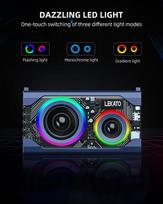 Lekato bluetooth kolonėlė su rgb apšvietimu, nešiojama muzikos dėžutė su 20w stereo garsu, bt5.3, 12+ val. grojimo laikas, bluetooth dėžutė namams/vakarėliams/kelionėms/paplūdimiui