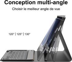 Sengbirch klaviatūros dėklas, skirtas Samsung Galaxy Tab S10 Plus/s9 Fe+ 12.4 colių – prancūziška Azerty klaviatūra, nuimama belaidė Bluetooth, skirta S9 Plus 12.4 colių 2023, juoda