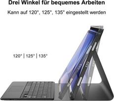Sengbirch klaviatūros dėklas, skirtas samsung galaxy tab s10 plus 12.4 colių 2024 - qwertz vokiečių touchpad klaviatūra nuimama bluetooth belaidė klaviatūra, skirta galaxy tab s10 plus 12.4 colių 2024, juoda
