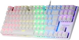Mars Gaming Mk80 White, mechaninė žaidimų klaviatūra Tkl Frgb, antighosting, mechaniniai blue switch, ispanų kalba