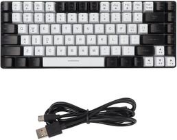 Cuifati mechaninė žaidimų klaviatūra, Rgb apšvietimas, 84 klavišai, 80% išdėstymas, Type C, ergonomiškai išlenkta, tyli, laidinė klaviatūra skirta Win 98, Win Xp, Win10 8 7