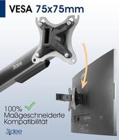 3idee Vesa adapteris, suderinamas su Hp E-series G5 monitoriumi (e27, E27u, E27q, E24q, E24u, E24t, E27k, E32k) - Vesa adapteris monitoriui 75 x 75 mm - monitoriams be Vesa jungties