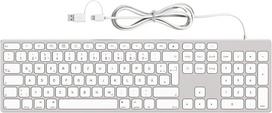 Laidinė klaviatūra su skaičių klaviatūra, skirta apple mac os, elegantiškas aliuminio rėmas, vokiečių qwertz išdėstymas, plug-it-play usb klaviatūra, skirta imac/mac mini/macbook