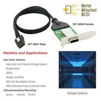 Nfhk vidinis mini Sas prailginimo kabelis Sff-8087 kištukas į išorinį Sff-8088 lizdą Pcba su žemo profilio laikikliu