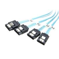 Cablecc Slimline Sas 4.0 Sff-8654 4i 38 kontaktų pagrindinis įrenginys į 4 Sata 7 kontaktų tikslinio standžiojo disko išvedžiojimo raid kabelį 50 cm