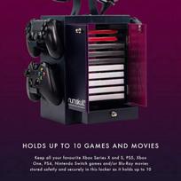 Numskull oficiali žaidimų spintelė valdiklių laikiklis ir ausinių stovas, skirtas ps5, xbox series x|s ir nintendo switch