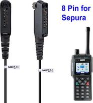 Uayesok Apsaugos radijo ausinės su ausies vamzdeliu, skirtos Sepura Stp8000 Stp9000 Stp8238 Sc20 Sc21 Tetra Ptt mikrofonui Walkie Talkie priedai (sepura + 1 pora ausų kištukų)
