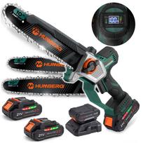 Akumuliatorinis grandininis pjūklas Humberg HM-437, 2x 2,0 Ah, 8" ir 10"