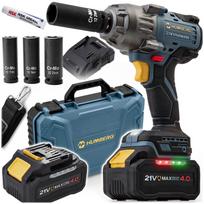 Akumuliatorinis smūginis veržliaraktis Humberg HM-442, 21V, 850 Nm, 4.0 Ah, su lagaminu