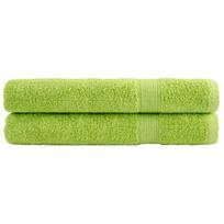 vidaXL Pirties rankšluosčiai SOLUND, 2vnt., žali, 80x200cm, 600g/m²