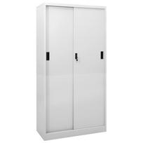 vidaXL Biuro spintelė su stumdomom durim, pilka, 90x40x180cm, plienas
