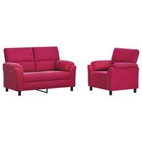 vidaXL Sofos komplektas 2 pcs Vyno raudona Aksomas