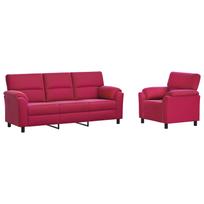 vidaXL Sofos komplektas 2 pcs Vyno raudona Aksomas