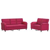 vidaXL Sofos komplektas 2 pcs Vyno raudona Aksomas
