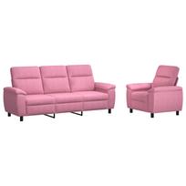 vidaXL Sofos komplektas 2 pcs Rožinė Audinys
